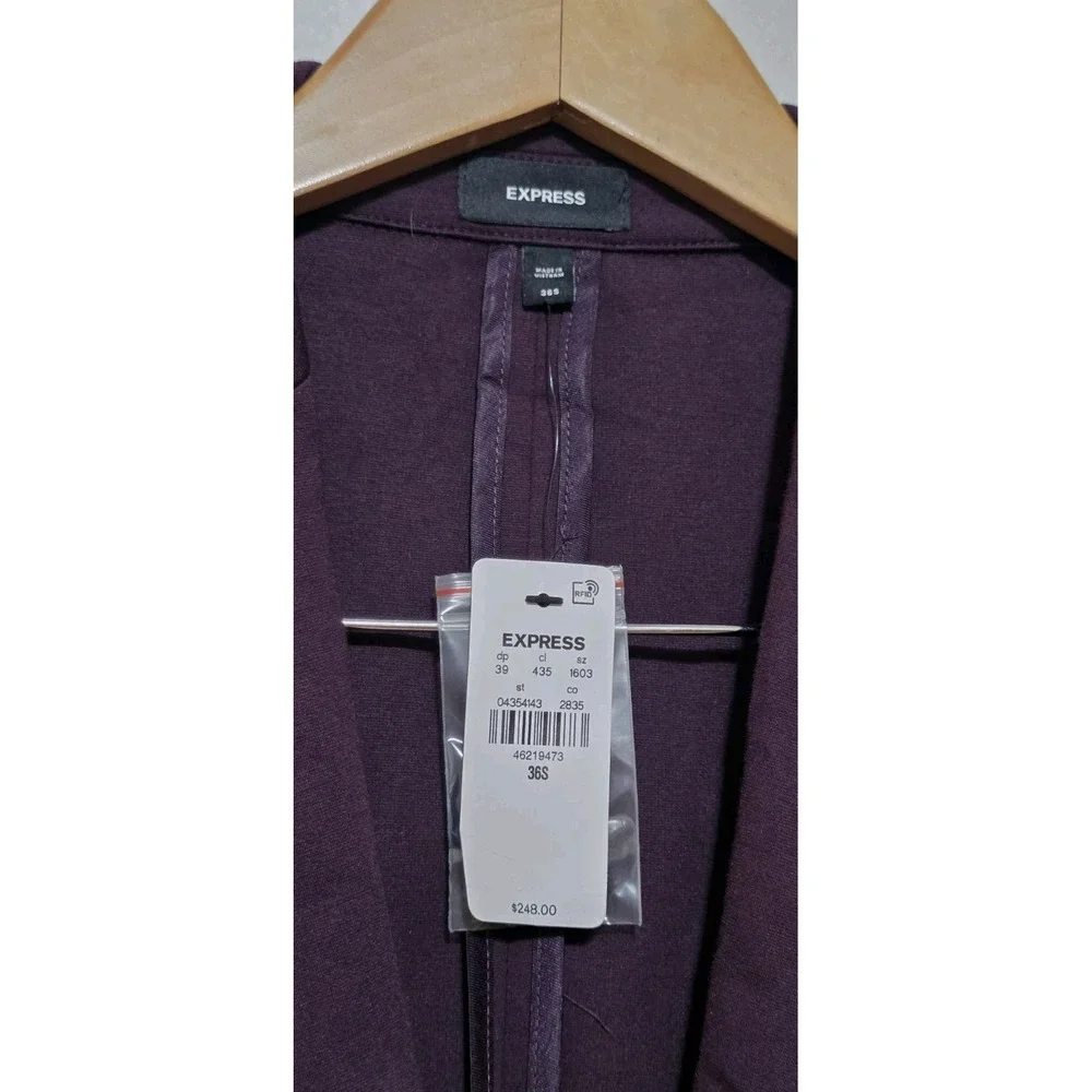 NWT Express Men's Slim Purple Cotton Blend Suit Jacket Sz 36S Office Business‎